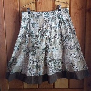 100% ORGANIC Cotton Floral Pleated A-Line Skirt